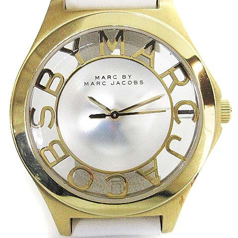 Marc Jacobs Henry Skeleton White Dial White Leather Strap Watch for Women - MBM1339