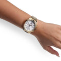 Tommy Hilfiger Claudia White Dial Gold Steel Strap Watch for Women - 1781742