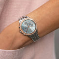 Tommy Hilfiger Ari Diamonds Blue Dial Silver Steel Strap Watch for Women - 1781976