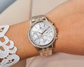 Tommy Hilfiger Ari Diamonds Silver Dial Rose Gold Steel Strap Watch for Women - 1781978
