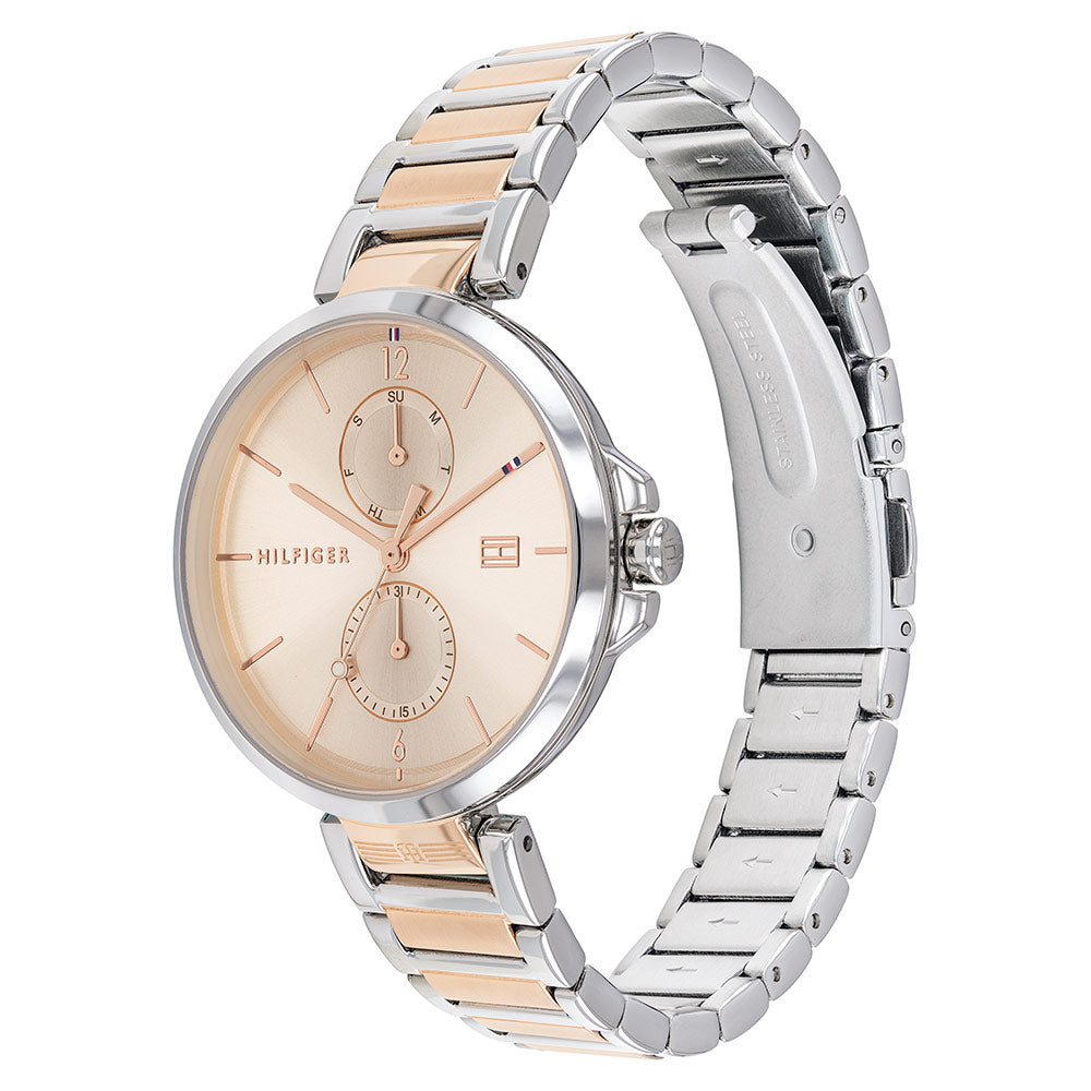 Tommy Hilfiger Angela Chronograph Pink Dial Two Tone Steel Strap Watch for Women - 1782127