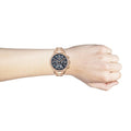 Hugo Boss Hera Blue Dial Gold Steel Strap Watch for Women - 1502566