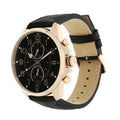 Tommy Hilfiger Dean Chronograph Quartz Black Dial Black Leather Strap Watch for Men - 1791273