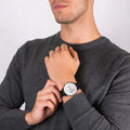 Tommy Hilfiger Lexor Silver Dial Black Leather Strap Watch For Men - 1791489