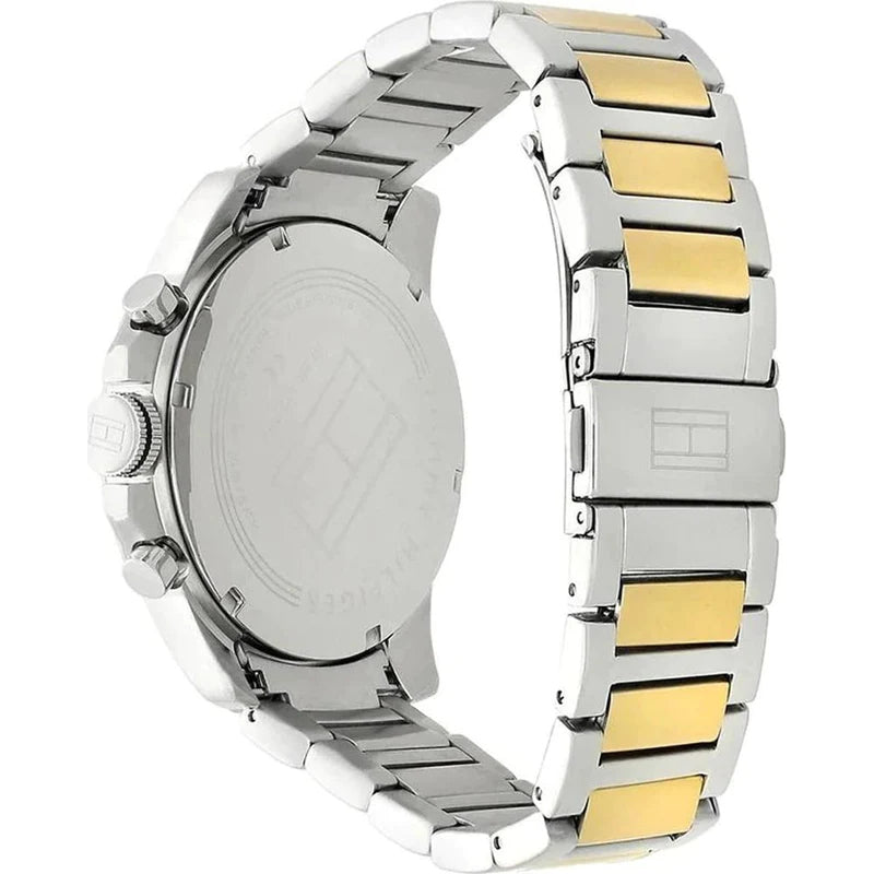 Tommy Hilfiger Analog Black Dial Two Tone Steel Strap Watch for Men - 1791539