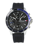 Tommy Hilfiger Bank Quartz Black Dial Black Rubber Strap Watch for Men - 1791724