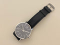 Calvin Klein Minimal Black Dial Black Leather Strap Watch for Men - K7621107