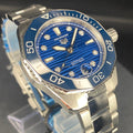 Tag Heuer Aquaracer Professional 300 Automatic Diamonds Blue Dial Silver Steel Strap Watch for Women - WBP231B.BA0618