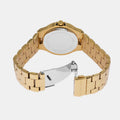 Michael Kors Lenox Three Hand Silver Dial Gold Steel Strap Watch For Women - MK7361