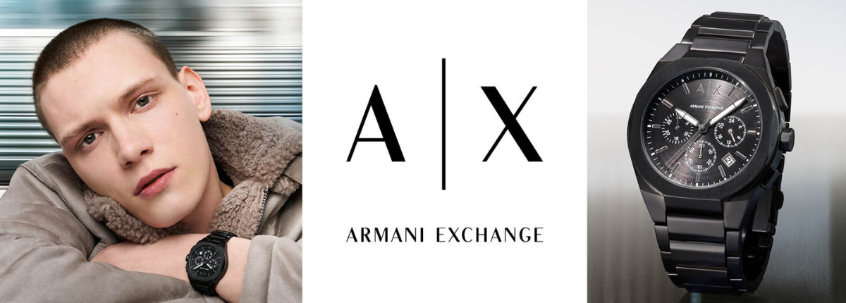 Armani Exchange Drexler Chronograph Black Dial Black Steel Strap Watch For Men - AX2639