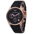 Emporio Armani Sportivo Black Dial Black Steel Strap Watch For Women - AR5906