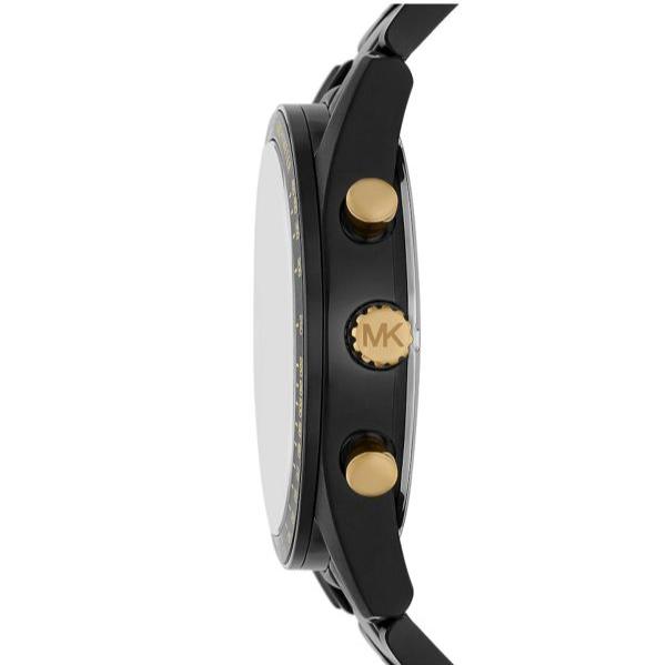 Michael Kors Warren Chronograph Black Dial Black Steel Strap Watch For Men - MK9113