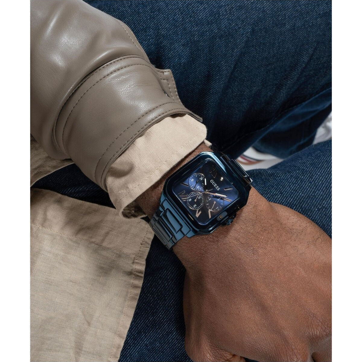 Guess Dress Multifunction Blue Dial Blue Steel Strap Watch for Men - GW0631G3