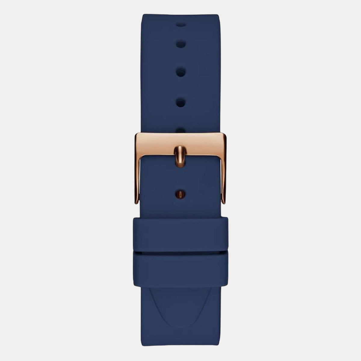 Guess Multifunction Crystals Rose Gold Dial Blue Rubber Strap Watch For Women - GW0439L4