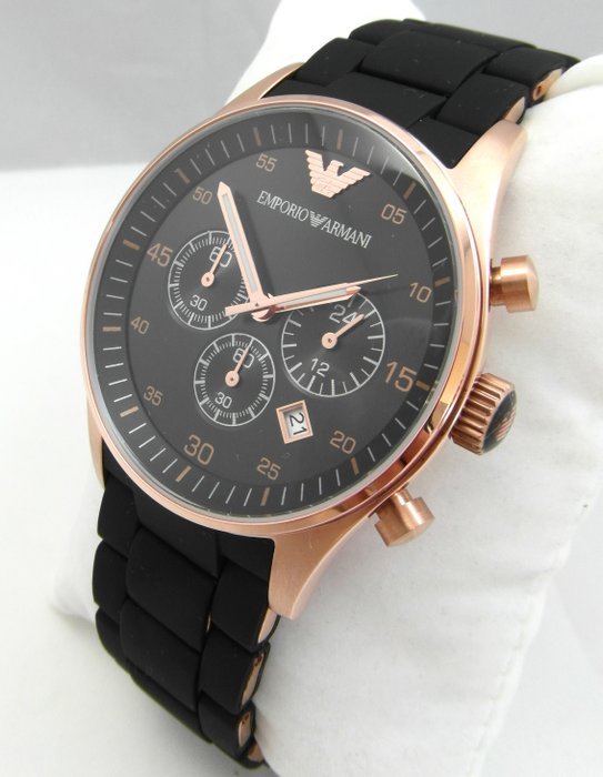 Emporio Armani Sportivo Black Dial Black Steel Strap Watch For Men - AR5905