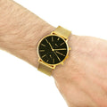 Michael Kors Jaryn Black Dial Gold Steel Strap Watch for Men - MK8503