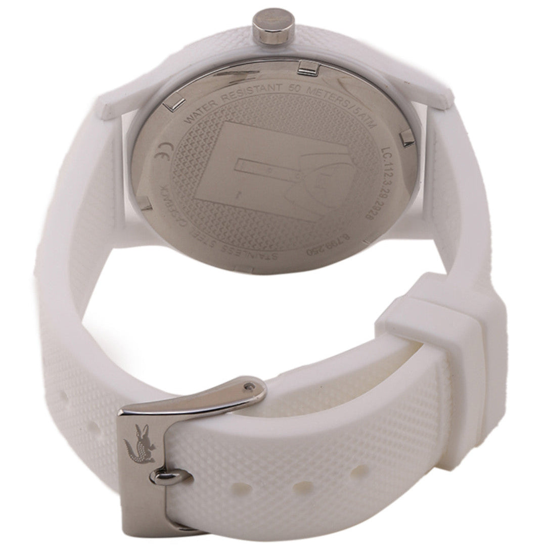 Lacoste 12.12 White Dial White Silicone Strap Watch for Men - 2011039
