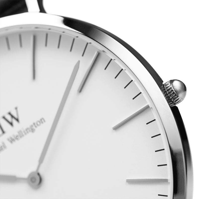 Daniel Wellington Classic Glasgow White Dial Two Tone NATO Strap Unisex Watch - DW00100047