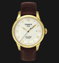 Tissot Le Locle Automatic Gold Dial Brown Leather Strap Watch For Men - T41.5.413.73
