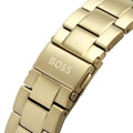Hugo Boss Allure Chronograph Green Dial Gold Steel Strap Watch for Men - 1513923