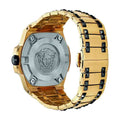 Versace Chain Reaction Quartz Black Dial Two Tone Steel Strap Watch for Men - VEDY00619