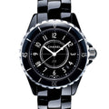 Chanel J12 Quartz Ceramic Black Dial Black Steel Strap Watch for Women - J12 H0682