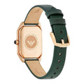 Emporio Armani Gioia Analog Black Mother of Pearl Dial Green Leather Strap Watch For Women - AR11149