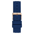 Guess Solstice Diamonds Silver Dial Blue Rubber Strap Watch for Women - GW0113L3