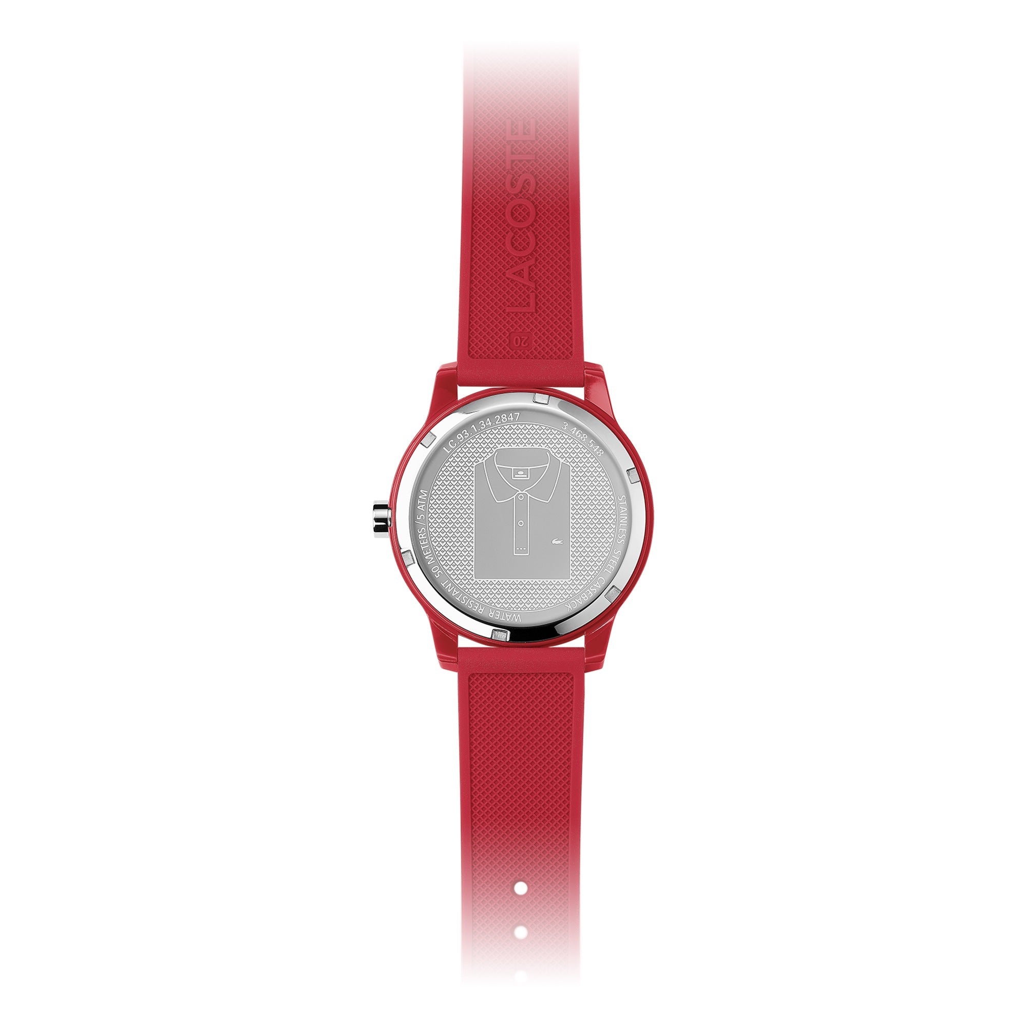 Lacoste 12.12 Red Dial Red Silicon Strap Watch for Men - 2010988