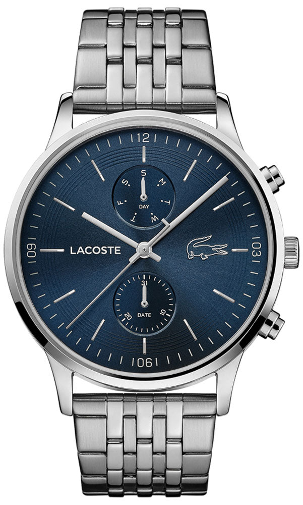 Lacoste Madrid Blue Dial Silver Steel Strap Watch for Men - 2011067
