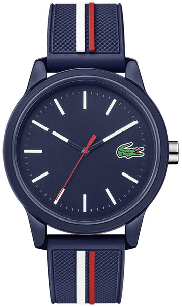 Lacoste 12.12 Blue Dial Two Tone Silicon Strap Watch for Men - 2011070