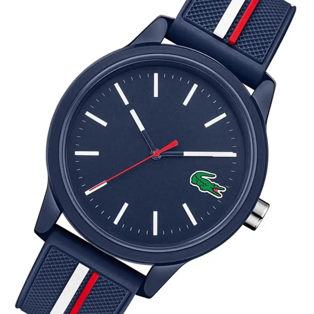 Lacoste 12.12 Blue Dial Two Tone Silicon Strap Watch for Men - 2011070