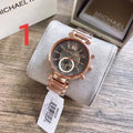 Michael Kors Sawyer Rose Gold Dial Rose Gold Steel Strap Watch for Women - MK6226