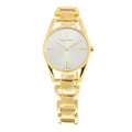 Calvin Klein Dainty White Dial Gold Steel Strap Watch for Women - K7L23546