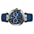 Versace Aion Chronograph Blue Dial Blue Leather Strap Watch for Men - VE1D01220