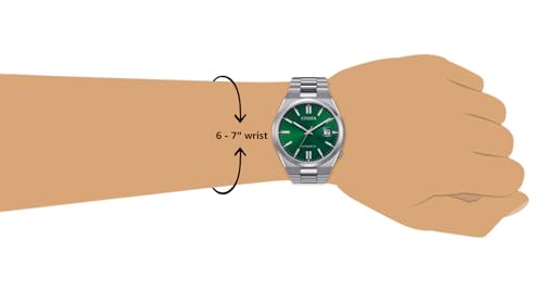 Citizen Tsuyosa Automatic Green Dial Silver Steel Strap Watch For Men - NJ0150-81X