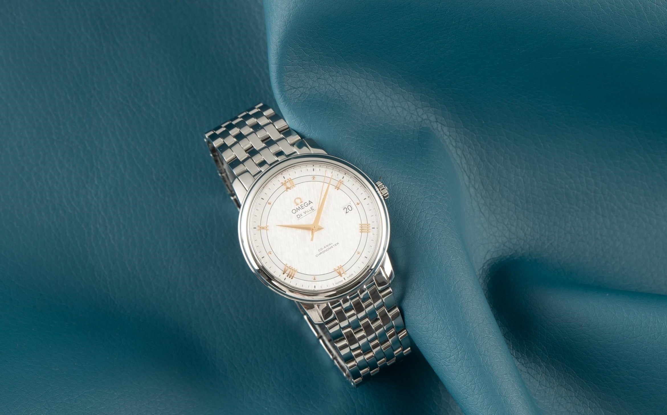 Omega De Ville Prestige Co Axial Silver Dial Silver Steel Strap Watch for Men - 424.10.40.20.02.004