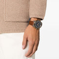 Salvatore Ferragamo 1927 Chrono Analog Black Dial Brown Leather Strap Watch for Men - SFKZ00323