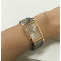 Burberry The Pioneer Rose Gold Dial Haymarket Brown Leather Strap Watch for Women - BU9408