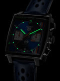 Tag Heuer Monaco Gulf Automatic Chronograph Blue Dial Blue Leather Strap Watch for Men - CBL2115.FC6494