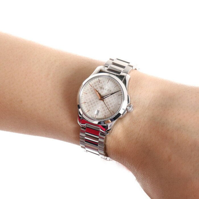 Gucci G Timeless Quartz Champagne Dial 27mm Watch For Women - YA126593
