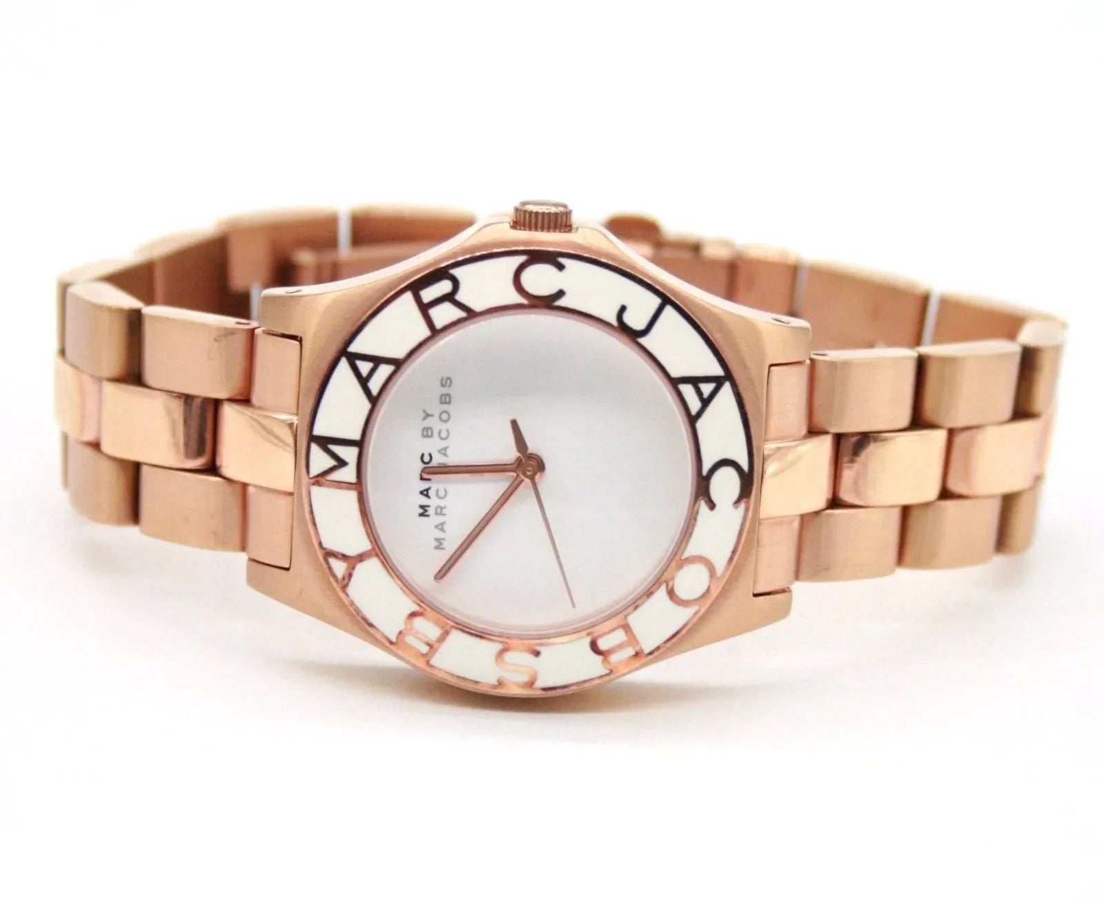 Marc Jacobs Blade White Dial Gold Steel Strap Watch for Women - MBM3075