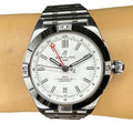 Breitling Chronomat GMT 40 White Dial Silver Steel Strap Watch for Men - A32398101A1A1