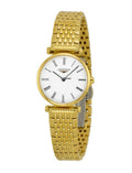 Longines La Grande Classique De Longines White Dial Gold Steel Strap Watch for Women - L4.209.2.11.8