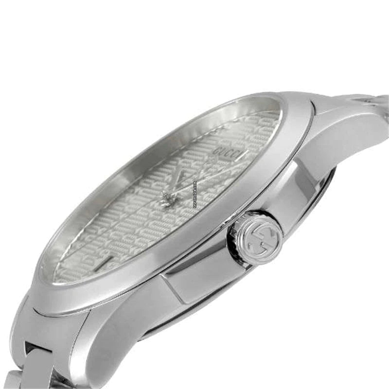 Gucci G Timeless Quartz Silver Dial Silver Steel Strap Watch For Women - YA126551