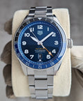 Tag Heuer Autavia Cosc GMT Automatic Blue Dial Silver Steel Strap Watch for Men - WBE511A.BA0650
