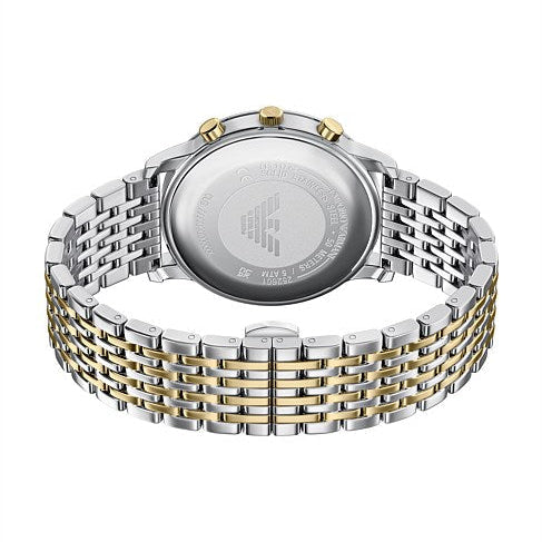 Emporio Armani Classic White Dial Two Tone Steel Strap Watch for Men  - AR11603
