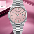 Citizen x Pantone Automatic Dreamy Pink Dial Silver Steel Strap Watch For Men - NJ0158-89X