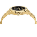 Versace Chain Reaction Quartz Black Dial Two Tone Steel Strap Watch for Men - VEDY00619