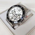 Marc Jacobs Rock Chronograph White Dial Silver Steel Strap Watch for Men - MBM5027